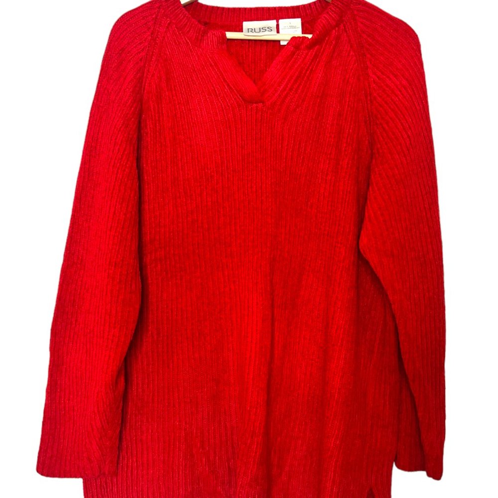Vintage 90s Acrylic Russ Red Sweater